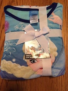 Girls 2-PC Frozen sleep set M NWT Flame Resistant Elsa blue - Picture 1 of 2