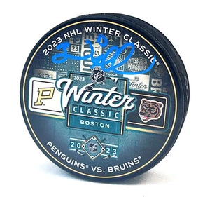 Brad Marchand Boston Bruins Signed 2023 Winter Classic Dual Logo Puck - Picture 1 of 1