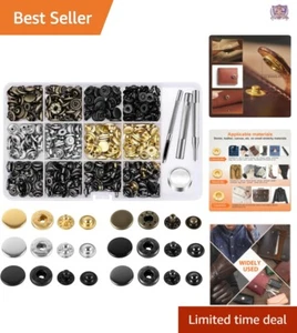 Complete Leather Snap Kit with 4 Tools - 120 Metal Studs in 6 Vibrant Colors - Picture 1 of 8