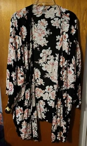 LADIES FLORAL DRAPED LIGHT-WEIGHT CARDIGAN -SIZE 1XL - Picture 1 of 1