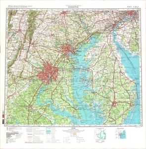 Soviet Russian Topographic Map Washington USA 1:500K 1981 REPRINT POSTER PRINT - Picture 1 of 1