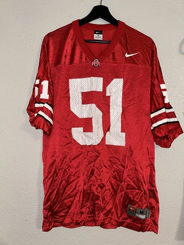 Vintage Ohio State Buckeyes #51 Nike Team Red Football Jersey Men’s M Cover