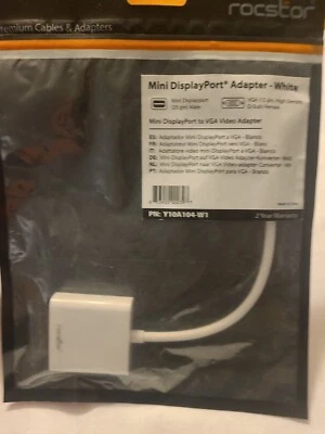 Rocstor Mini DisplayPort to VGA Adapter Convertor (Y10A104-W1), White - Image 1 of 2