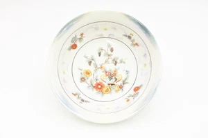 Vntg 9.25" Bavaria Serving Bowl Iridescent Blue/Yellow Edge Floral Fruit Pattern - Picture 1 of 8