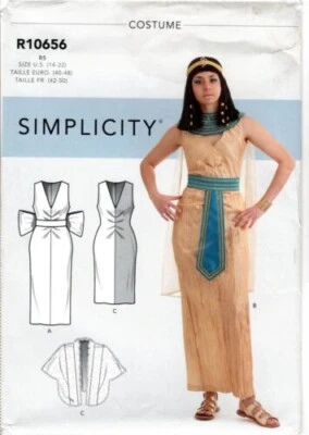 Disfraz de diosa egipcia simplicidad patrón de costura R10656 tallas 6-14 NUEVO SIN CORTAR Foto 1 de 2