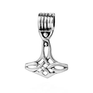 Celtic Swirl Thor's Norse Hammer Sterling Silver Pendant - Picture 1 of 4
