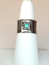 Vintage Sterling Silver 925 Opal Ring Rain bow Hand Made