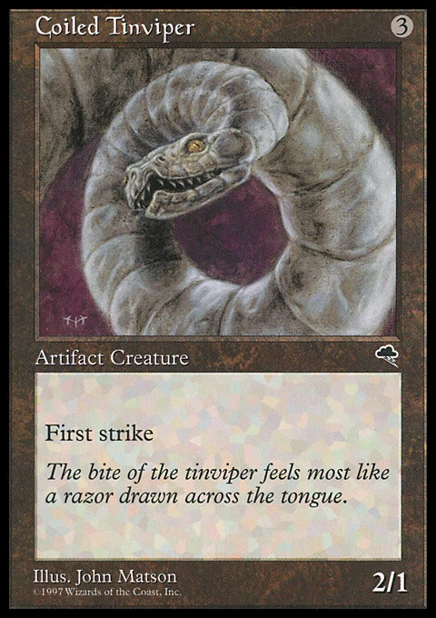Magic the Gathering MTG Coiled Tinviper (279) Tempest   LP - Image 1 of 1