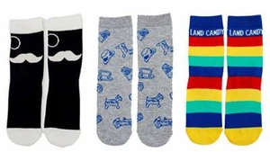 Junk Food Kids Youth Candy Land Monopoly Mustache Socks Size 9-2 1/2 (S/M) - Picture 1 of 3