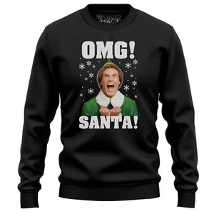 OMG Santa! Buddy Elf Funny Sweatshirt - Spread Cheer & Laughter! Unisex Printed - Picture 1 of 47