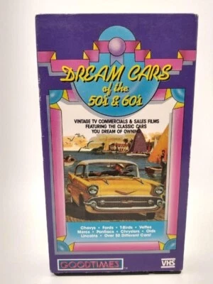 DREAM CARS OF THE 50S & 60S VHS Tape Vintage TV COMMERCIALS Classic Cars - Image 1 of 2