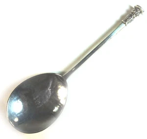 FINE ARTS & CRAFTS SEAL TOP SILVER PRESERVE SPOON by ASPREY’S of LONDON - 1912 - Picture 1 of 7