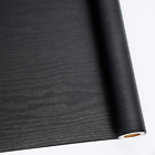 Black Wood Grain Contact Paper Peel Stick Self Adhesive Wallpaper Vinyl Wrap New