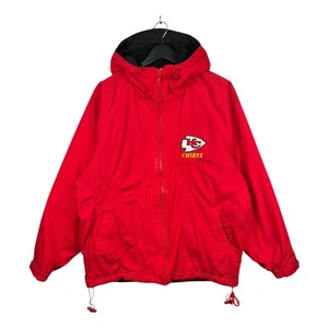 Vintage Pro Player Kansas City Chiefs NFL Hooded Windbreaker Red Mens Small - Picture 1 of 7