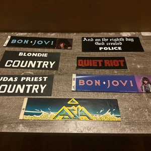 7 - 1980’s Rock Music Band Bumper Stickers Judas Priest Police Bon Jovi Asia - Picture 1 of 12