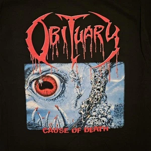 ENVÍO GRATUITO EL MISMO DÍA Camisa OBITUARIO Causa de Muerte GRANDE Nueva - Imagen 1 de 2