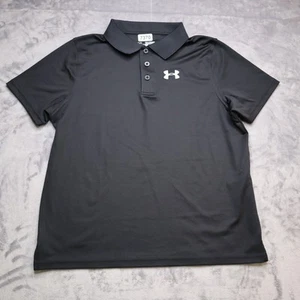 Under Armour Loose Polo Youth XL Black Lightweight Athletic Casual Heatgear - Picture 1 of 12