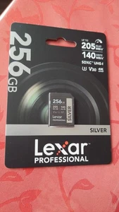 256GB Professional Silver SD Card, UHS-I, C10, U3, V30, 4K, Up to 205/140 MB/s S - Picture 1 of 1