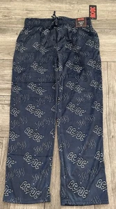 ACDC Minky Fleece blau grau Lounge Hose Herren Größe Large super weich Pyjama - Bild 1 von 5