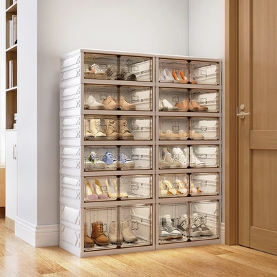 Danrelax 6-Tier Foldable Shoe Rack Organizer, 24 Pairs Stackable Shoe Cabinet - Image 1 of 4