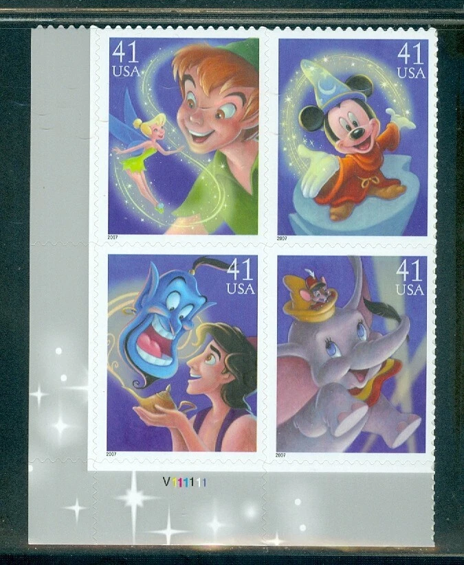 US 4192-4195 Disney, Art of Magic, Plate # Block/4, Mint NH - Image 1 of 1