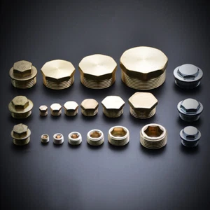 1/8" 1/4" 3/8" 1/2" 3/4" 1" BSP All Copper Internal Hex Male Blanking Plug Cap - Picture 1 of 17