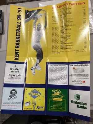 1990-1991 Kent State University Basketball Fold Out Schedule Program Vs BG - Image 1 of 4