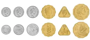 Islas Cook UNC Set 6 Monedas, 10 20 50 Céntimos 1 2 5 Dólares 2015 QEII - Imagen 1 de 3