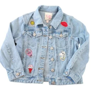 GB Girls Patch Light-Wash Jean Jacket / Size 6X - Picture 1 of 9