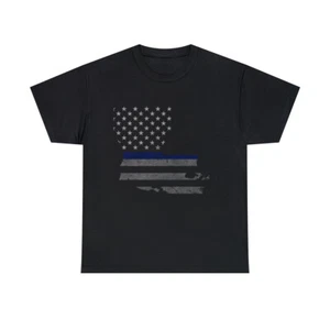 Louisiana Police Thin Blue Line Graphic Tee Shirt, S-5XL - Picture 1 of 49