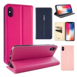 For iPhone XR XS Max X Magnetic Flip Leather Card Stand Slot Wallet Case Cover - Picture 1 of 49