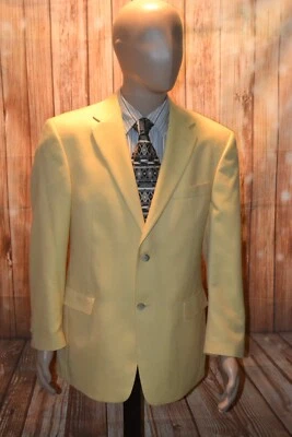 Burberry London Men Yellow Wool Summer 2 Button Sports Coat Size 40R - Image 1 of 4