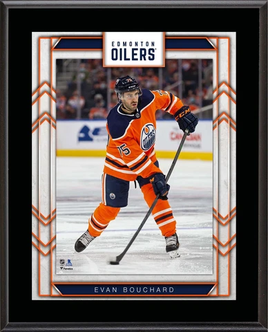 Evan Bouchard Edmonton Oilers 10.5" x 13" Sublimated Player Plaque Cover