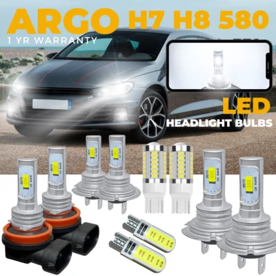 For VW Scirocco Led Headlight DRL Xenon White 6000k Fog Side Light Bulbs 15-18 - Image 1 of 4
