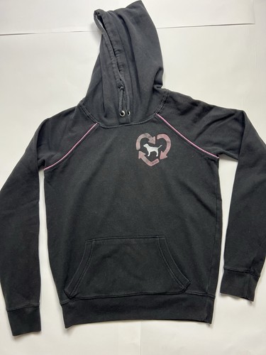 UNDERCOVER Felpa donna ROSA nera con cappuccio e logo Spellout manica lunga