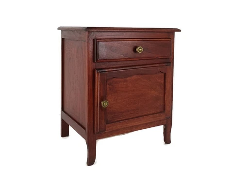 Nightstand Bed Side Carved wood Wood Hallway Cabinet Desk Vintage Cover