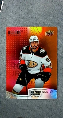 2021-22 Upper Deck  Allure Rainbow Red Orange #R-26 Benoit-Olivier Groulx Ducks - Image 1 of 2