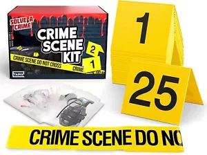 Kit Decorazioni Scena Delitto Include Nastro Scena Delitto, 25 Marcatori Evidenziali e Card - Foto 1 di 8