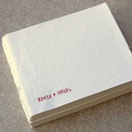 KHADI HANDGEMACHTES LUMPENPAPIER BUCHBLOCK 13 x 16 cm grob