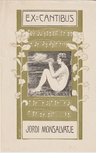 Original Art Nouveau-Jugendstil exlibris "Music" by Unidentified artist / Spain - Imagen 1 de 1