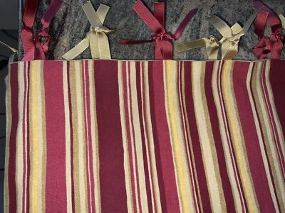 CORTINAS DE CAFÉ SCHUMACHER PERSONALIZADAS ~ RAYAS ~ LAZOS DE CINTA ~ ROSA, DORADO, AMARILLO Foto 1 de 3