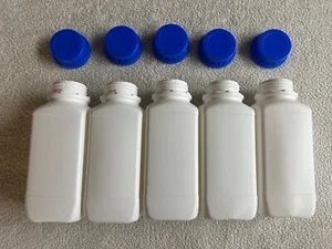 5 x 1000ml Weithalsflasche Laborflasche Vierkantflasche Plastikflasche - Bild 1 von 4