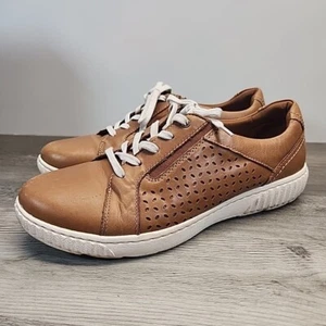 Clarks Caroline Ella Womens Shoes Sz 10 Leather Sneakers Casual Lace Up Walking - Picture 1 of 14