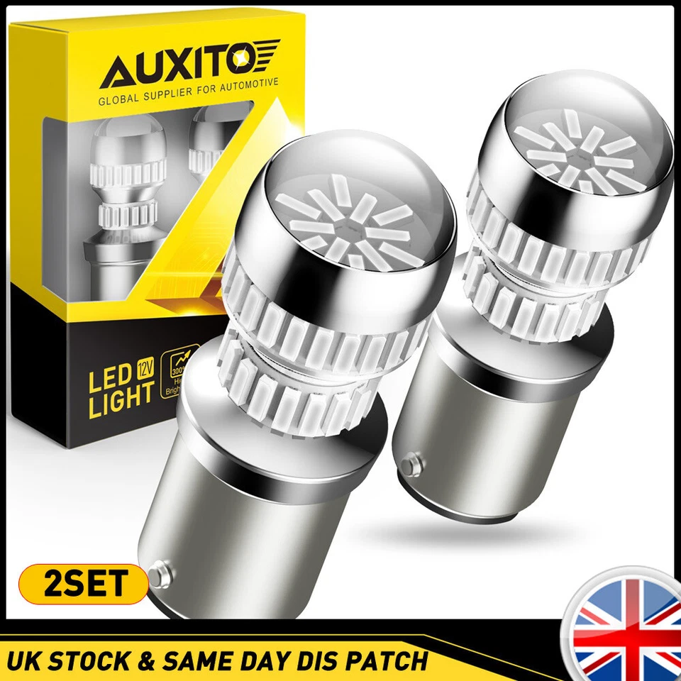 2X LED Brake Stop Tail Light Bulbs 1157 7528 2057 BAY15D Red Super Bright AUXITO