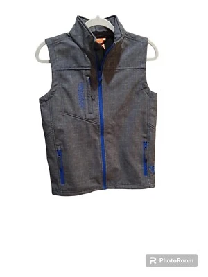 Cowboy Hardware Woman’s XL Embroidered Grey Blue Full Zip Vest  - Image 1 of 4