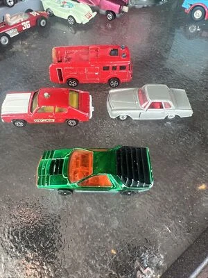 Vintage Corgi Rockets CARABO BERTONE & Juniors Benz & Whizzwheels Fire Chief - Image 1 of 4
