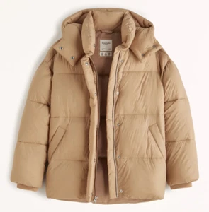 Nuevo Abercrombie Mujer Mocha Ligero ""Gran Tamaño"" Amortiguador con Capucha Súper Cómodo Talla XL - Imagen 1 de 7