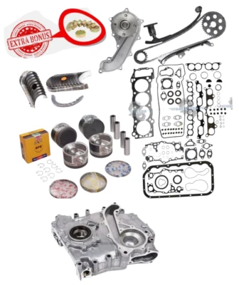 95-04 TOYOTA TACOMA 2.4L 2RZFE MASTER ENGINE REBUILD KIT TIMING COVER & KING - Image 1 of 4