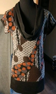 Funky People Mujer Talla L Túnica Capucha Cuello Manga Corta Boho - Imagen 1 de 7