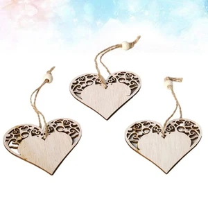 3pcs Weihnachten Holzausschnitte Verzierungen Hanging Ornaments Love Heart - Bild 1 von 12